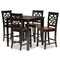 Baxton Studio Nicolette Modern and Contemporary Two-Tone Dark Brown and Walnut Brown Finished Wood 5-Piece Pub Set 176-11425-9776-Zoro - alternate 1